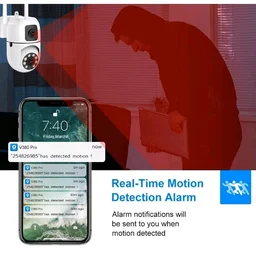 Eyetech 4+4MP Smart WiFi PTZ CCTV Camera for Home Outdoor | 360° View | Color Night Vision | Two Way Audio | Wireless Security Camera with Mobile App V380 Pro (Dual Lens Mini Dome2)
