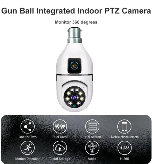 Dr Vision Dual Lens 4MP/8MP WiFi Smart Light Bulb (Dual Lens Light Camera)
50+ bought in past month