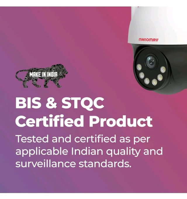 MANOMAY 3MP Wi-Fi Protect Pro Mini Pan-Tilt Camera | BIS-ER (STQC Certified) WiFi CCTV Camera | Full Color Night Vision | Smart Tracking | 2-Way Audio | Memory Card & Cloud | Alexa Support
100+ bought in past month