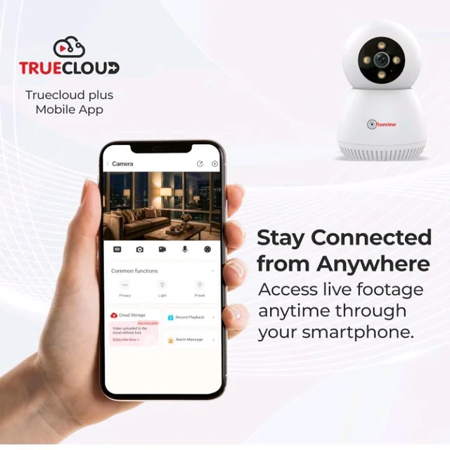 Trueview 3MP WiFi Robot Security Camera with 360° Rotation | All Time Color Night Vision | Smart Tracking | Two Way Audio | Alexa Compatible | 256GB SD Card Support | STQC Certified
100+ bought in past month