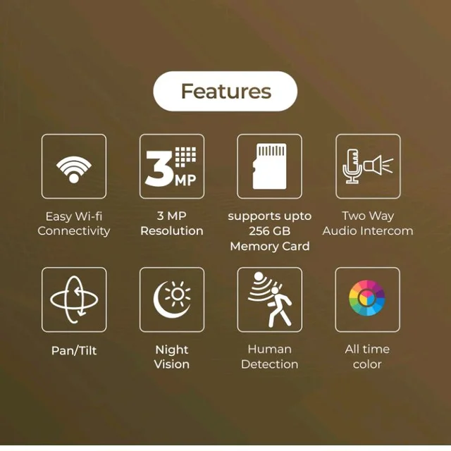 Trueview 3MP WiFi Robot Security Camera with 360° Rotation | All Time Color Night Vision | Smart Tracking | Two Way Audio | Alexa Compatible | 256GB SD Card Support | STQC Certified
100+ bought in past month