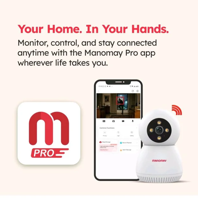 MANOMAY 3MP Wi-Fi Pan-Tilt Security Camera | BIS-ER Certified (STQC) | 360° Smart Tracking | Two-Way Audio | All Time Color Night Vision | Alexa Support | Works with Android & iOS (M1078S)
50+ bought in past month
60%
off