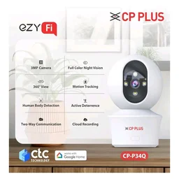 CP PLUS 3MP Smart Wi-Fi CCTV Camera for Home with 360° Pan & Tilt | View & Talk | Smart Detection Suite | Night Vision 30 Mtr | Cloud Recording | CTC Cyber Secure Tech | EZ-P34Q
500+ bought in past month