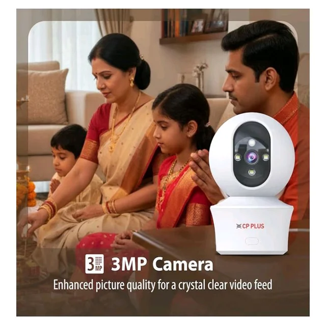 CP PLUS 3MP Smart Wi-Fi CCTV Camera for Home with 360° Pan & Tilt | View & Talk | Smart Detection Suite | Night Vision 30 Mtr | Cloud Recording | CTC Cyber Secure Tech | EZ-P34Q
500+ bought in past month
