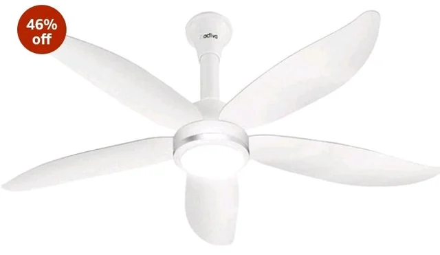 ACTIVA Aero Five Light 1200mm BLDC Ceiling Fan | 28W | 5 Blade | 5 Star Energy Saving | High Speed | Remote, Timer, Reversible | ABS Body | Pearl White | Pack of 1