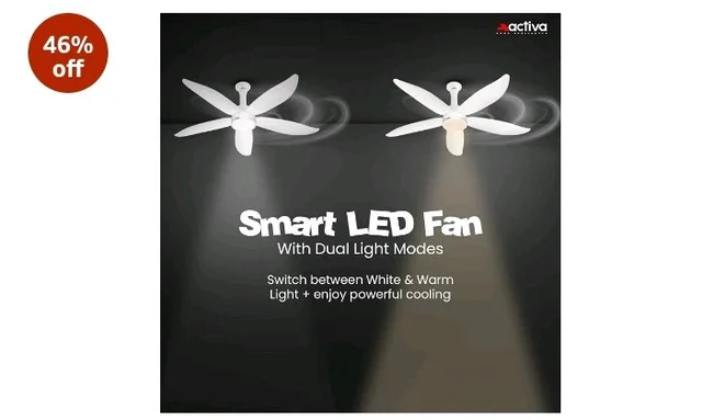 ACTIVA Aero Five Light 1200mm BLDC Ceiling Fan | 28W | 5 Blade | 5 Star Energy Saving | High Speed | Remote, Timer, Reversible | ABS Body | Pearl White | Pack of 1