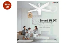ACTIVA Aero Five Light 1200mm BLDC Ceiling Fan | 28W | 5 Blade | 5 Star Energy Saving | High Speed | Remote, Timer, Reversible | ABS Body | Pearl White | Pack of 1