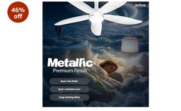 ACTIVA Aero Five Light 1200mm BLDC Ceiling Fan | 28W | 5 Blade | 5 Star Energy Saving | High Speed | Remote, Timer, Reversible | ABS Body | Pearl White | Pack of 1