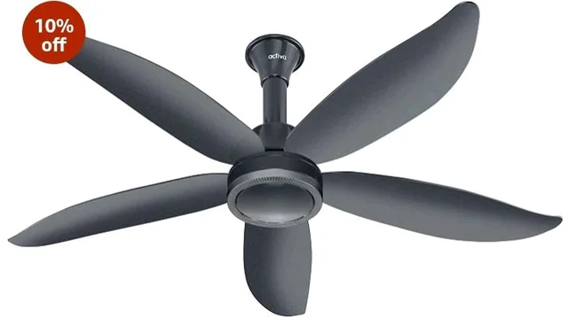 ACTIVA BLDC Ceiling Fan 1200mm Aero Five With Remote Control | 5 Blade ABS Body | BEE 5 Star Rated 28W Energy Saving | High Speed Air Delivery, Reversible Mode, Timer | 5 Year Warranty | Pearl Grey