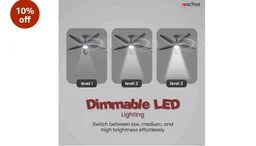 ACTIVA BLDC Ceiling Fan 1200mm Aero Five With Remote Control | 5 Blade ABS Body | BEE 5 Star Rated 28W Energy Saving | High Speed Air Delivery, Reversible Mode, Timer | 5 Year Warranty | Pearl Grey