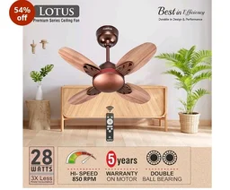 ACTIVA Lotus 600mm BLDC Ceiling Fan with Remote | 28W Energy Saving | 5 Star Rated | 850 RPM High Speed | 4 Blade | Reversible Mode & Timer | Silent | Rose Wood | 5 Year Warranty
54%
off
