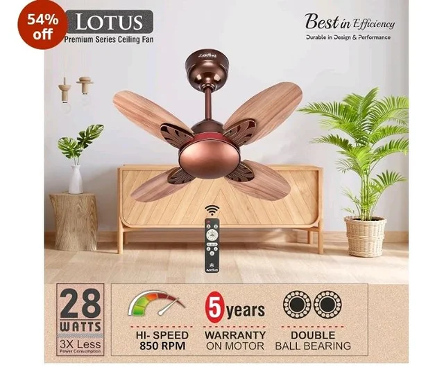 ACTIVA Lotus 600mm BLDC Ceiling Fan with Remote | 28W Energy Saving | 5 Star Rated | 850 RPM High Speed | 4 Blade | Reversible Mode & Timer | Silent | Rose Wood | 5 Year Warranty
54%
off