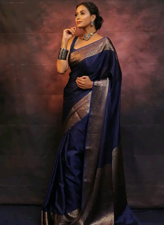 Sugathari Women's Banarasi Saree Pure Kanjivaram Silk Saree Soft new ladies 2025 Design Wear Pattu Sarees Latest Sadi Party Sari collections With Blouse Piece (San Pari-225)