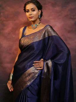 Sugathari Women's Banarasi Saree Pure Kanjivaram Silk Saree Soft new ladies 2025 Design Wear Pattu Sarees Latest Sadi Party Sari collections With Blouse Piece (San Pari-225)