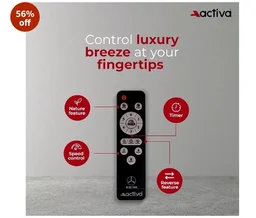 ACTIVA Gracia 600 MM BLDC Ceiling Fan | 4 Blades | 28 Watt | Noiseless Motor with LED Light | Remote Control | Reversible Mode, Timer, Energy Saving, come with 5 Years Warranty (Sparkle Blue)