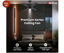 ACTIVA Gracia 600MM BLDC Ceiling Fan with LED Light | BEE 5 Star Rated | 28W Energy Saving Motor | 4 Blade High Speed | Remote Control | Reversible Mode & Timer | 5 Years Warranty | Smoke Brown