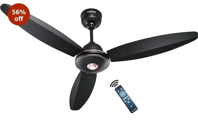 ACTIVA Gracia 1200mm Ceiling Fan, 3 Wider Blade, BLDC 28 Watt Motor Fan with LED Light, Energy Saving, Full Remote Control, Reversible Mode and Timer, 5 Years Warranty - Smoke Brown