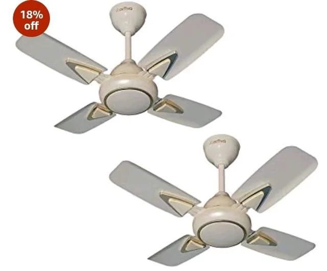 ACTIVA Galaxy-1 600mm Ceiling Fan Pack of 2 | 850 RPM High Speed | 50W Copper Motor | 4 Blades | Anti-Dust Coating | Compact Ceiling Fan | 2 Year Warranty (Ivory)