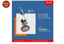 ACTIVA Gracia 1200mm Ceiling Fan with LED Light | 5 Star Energy Saving BLDC Motor | Remote Control, Reversible Mode & Timer | 3 Blade High Speed Ceiling Fan | 4 Year Warranty | Sparkle Blue