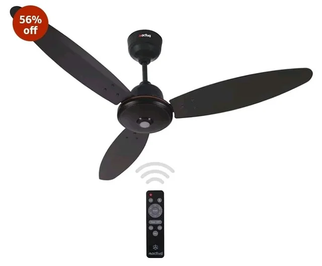 ACTIVA Gracia 1200MM (28 Watts) BLDC Motor Ceiling Fan With LED Light | Remote | 3 Blade Energy Saving BEE 5 Star Rated Fan | Noiseless Operation | 3 Year Warranty (Smoke Brown)