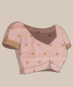 Anarva Light Peach Color Jamdani Ready to Wear Saree With Zari Border & Tassels