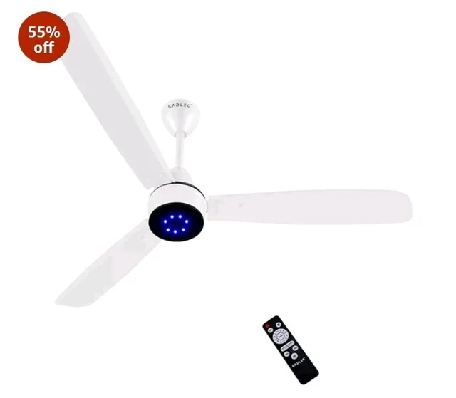 CADLEC Grevity 1200mm/48 inch BLDC Ceiling Fan | BEE Star Rated Energy Efficient | Ultra High Speed Motor | Perfect for Home, Living Rooms & Bedrooms | 5-Year Warranty | White-Pack of 1
