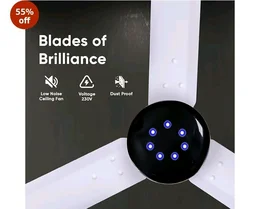 CADLEC Grevity 1200mm/48 inch BLDC Ceiling Fan | BEE Star Rated Energy Efficient | Ultra High Speed Motor | Perfect for Home, Living Rooms & Bedrooms | 5-Year Warranty | White-Pack of 1