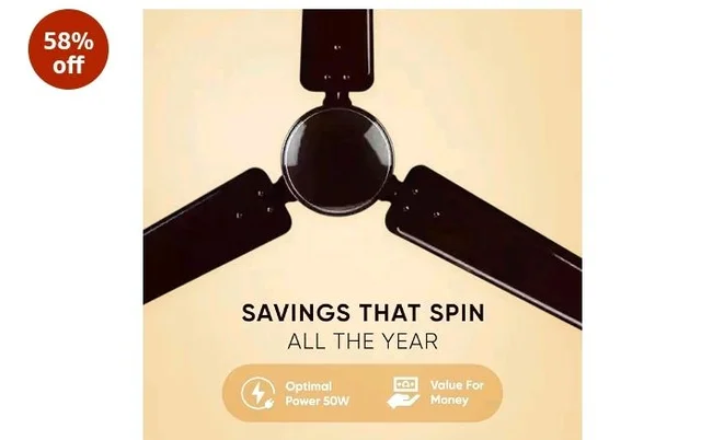 CADLEC Breeza 1200mm/48 inch Ceiling Fan | BEE Star Rated Energy Efficient | Ultra High Speed Motor | Perfect for Home, Living Rooms & Bedrooms | 3-Year Warranty | Brown-Pack of 1
