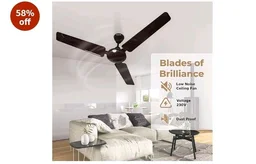CADLEC Breeza 1200mm/48 inch Ceiling Fan | BEE Star Rated Energy Efficient | Ultra High Speed Motor | Perfect for Home, Living Rooms & Bedrooms | 3-Year Warranty | Brown-Pack of 1