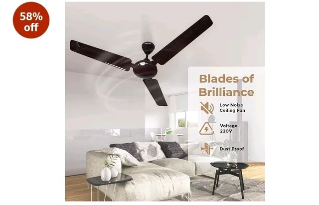 CADLEC Breeza 1200mm/48 inch Ceiling Fan | BEE Star Rated Energy Efficient | Ultra High Speed Motor | Perfect for Home, Living Rooms & Bedrooms | 3-Year Warranty | Brown-Pack of 1
