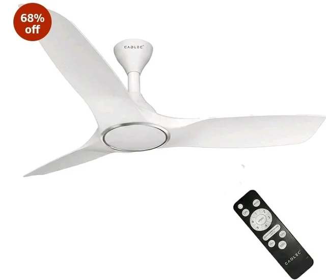 CADLEC ThunderX 1200mm BLDC Ceiling Fan with Remote Control | BEE 5 star Rated Energy Efficient Ceiling Fan | High Air Delivery | 5 Year Warranty (White)
