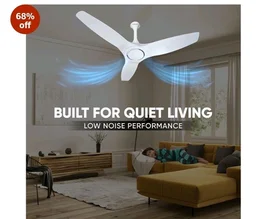 CADLEC ThunderX 1200mm BLDC Ceiling Fan with Remote Control | BEE 5 star Rated Energy Efficient Ceiling Fan | High Air Delivery | 5 Year Warranty (White)