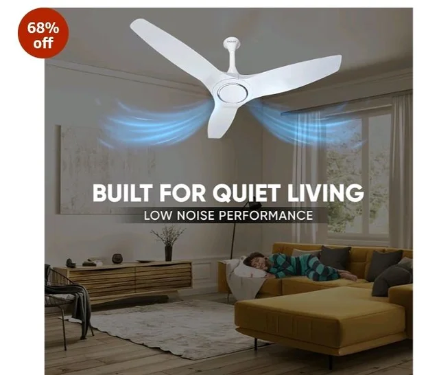 CADLEC ThunderX 1200mm BLDC Ceiling Fan with Remote Control | BEE 5 star Rated Energy Efficient Ceiling Fan | High Air Delivery | 5 Year Warranty (White)
