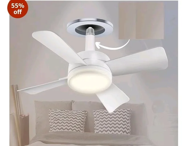 WELTHERM Plastic Socket Ceiling Fan with LED Light | 2 in 1| Multiple Lighting 1000 Lumens LED 3 Step Lighting 3 Step Fan Speed 6000K Warm Light 16 inch