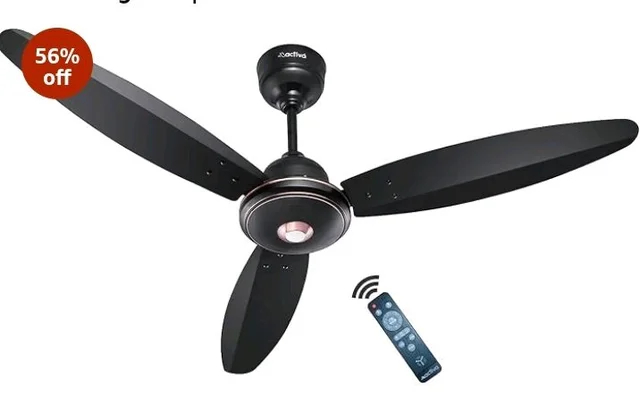 ACTIVA Gracia 1200mm Ceiling Fan, 3 Wider Blade, BLDC 28 Watt Motor Fan with LED Light, Energy Saving, Full Remote Control, Reversible Mode and Timer, 5 Years Warranty - Smoke Brown