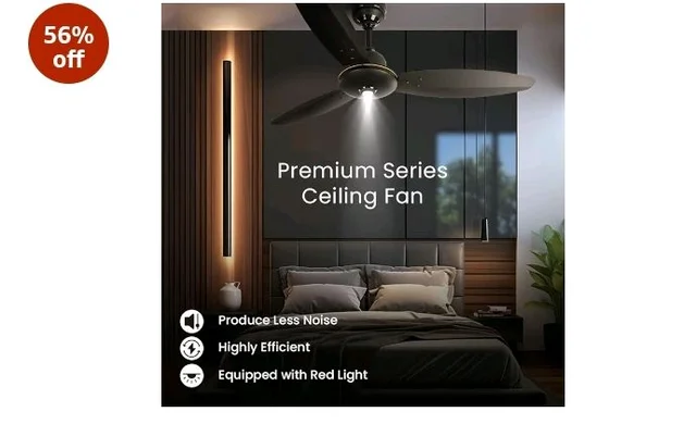 ACTIVA Gracia 1200mm Ceiling Fan, 3 Wider Blade, BLDC 28 Watt Motor Fan with LED Light, Energy Saving, Full Remote Control, Reversible Mode and Timer, 5 Years Warranty - Smoke Brown