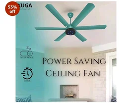 XUGA Jovian F6T Premium Smart 1200mm, BEE 5-star BLDC fan,6 Blade,Remote Ceiling fan for Home, 100% Copper Motor,Energy Saving, High Air Delivery,LED(5 Year Warranty)