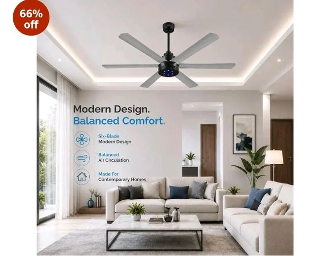 XUGA Jovian F6G-D Premium Smart 1200mm, BEE 5-star BLDC fan,6 Blade,Remote Ceiling fan for Home, 100% Copper Motor,Energy Saving, High Air Delivery,LED(5 Year Warranty)
66%
off