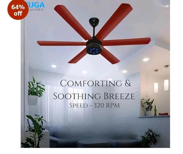 XUGA Jovian F6R-D Premium Smart 1200mm, BEE 5-star BLDC fan,6 Blade,Remote Ceiling fan for Home, 100% Copper Motor,Energy Saving, High Air Delivery,LED(5 Year Warranty)
64%
off