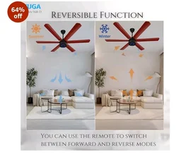 XUGA Jovian F6R-D Premium Smart 1200mm, BEE 5-star BLDC fan,6 Blade,Remote Ceiling fan for Home, 100% Copper Motor,Energy Saving, High Air Delivery,LED(5 Year Warranty)
64%
off