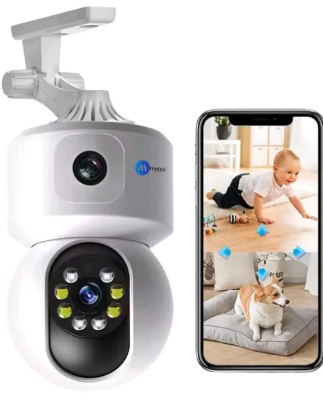 Maizic Smarthome Supercam WiFi Indoor 5+5MP FHD CCTV Camera with Color Night Vision, 2 Way Audio, Motion Detection, Multi Users View and SD Card Support (Up to 128 GB)