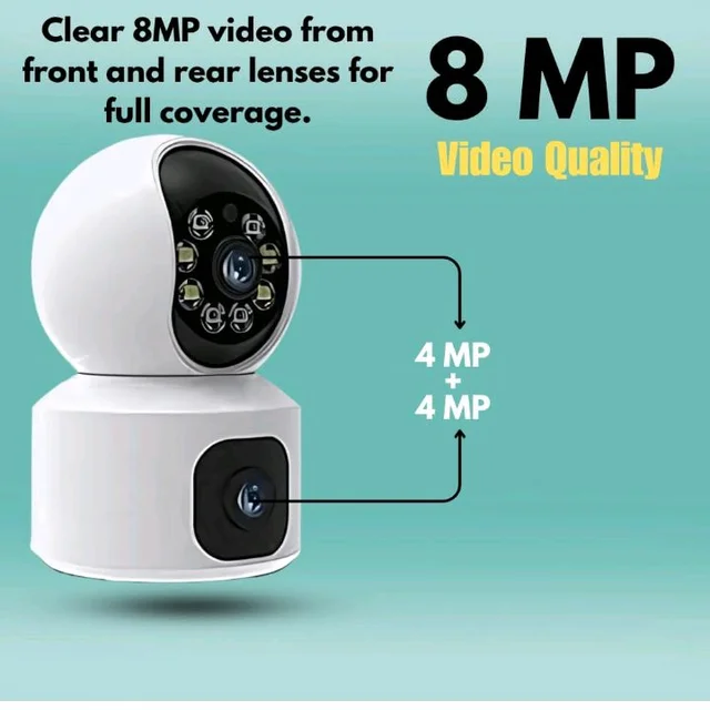 Maizic Smarthome Supercam WiFi Indoor 5+5MP FHD CCTV Camera with Color Night Vision, 2 Way Audio, Motion Detection, Multi Users View and SD Card Support (Up to 128 GB)