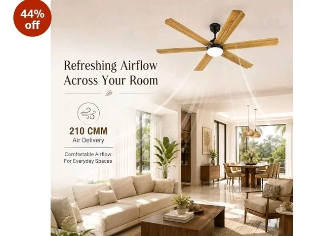XUGA Zephyr F1W Premium Smart 1200mm, BEE 5-star BLDC fan,6 Blade,Remote Ceiling fan for Home, 100% Copper Motor,Energy Saving, High Air Delivery,LED (Wooden)(5 Year Warranty)