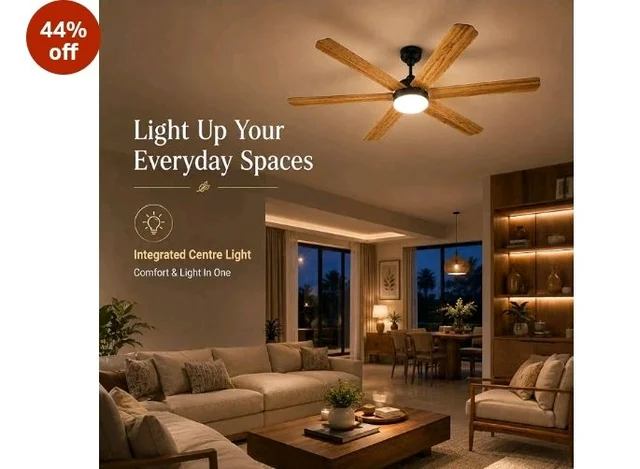 XUGA Zephyr F1W Premium Smart 1200mm, BEE 5-star BLDC fan,6 Blade,Remote Ceiling fan for Home, 100% Copper Motor,Energy Saving, High Air Delivery,LED (Wooden)(5 Year Warranty)