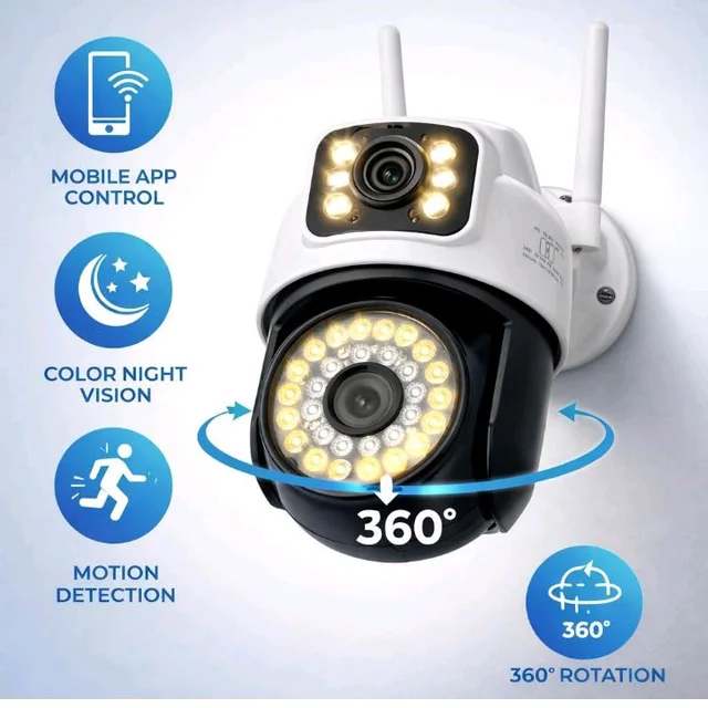 JK Vision Wireless Outdoor Mini PTZ 4G 5mp Smart Security Camera, Dual Lens IP Camera with Color Night Vision, Motion Detection, Two-Way Audio, Waterproof CCTV Camera with App Remote Viewing.
70%
off