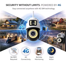 JK Vision Wireless Outdoor Mini PTZ 4G 5mp Smart Security Camera, Dual Lens IP Camera with Color Night Vision, Motion Detection, Two-Way Audio, Waterproof CCTV Camera with App Remote Viewing.
70%
off