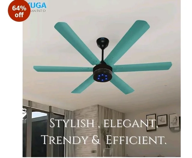 XUGA Jovian F6T-D Premium Smart 1200mm, BEE 5-star BLDC fan,6 Blade,Remote Ceiling fan for Home, 100% Copper Motor,Energy Saving, High Air Delivery,LED(5 Year Warranty)
64%
off