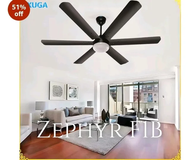 XUGA Zephyr F1B Premium Smart 1200mm, BEE 5-star BLDC fan,6 Blade,Remote Ceiling fan for Home, 100% Copper Motor,Energy Saving, High Air Delivery,LED (Smoke Brown Combo)(5 Year Warranty)