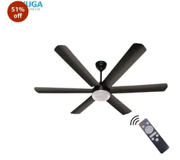 XUGA Zephyr F1B Premium Smart 1200mm, BEE 5-star BLDC fan,6 Blade,Remote Ceiling fan for Home, 100% Copper Motor,Energy Saving, High Air Delivery,LED (Smoke Brown Combo)(5 Year Warranty)