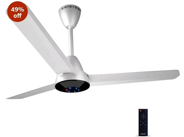 Colorbot Helix BLDC Ceiling Fans 1200mm | BEE 5 Star Rated Power Saver | AeroQuiet+ Technology | 370 RPM | Remote Control (Boost, Timer, LED, Reverse Mode) | 4 Years Warranty (Arctic White)